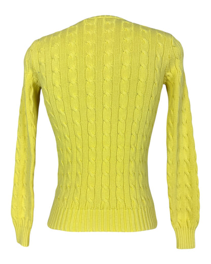 Polo Ralph Lauren Zopfmuster Pullover gelb Größe S