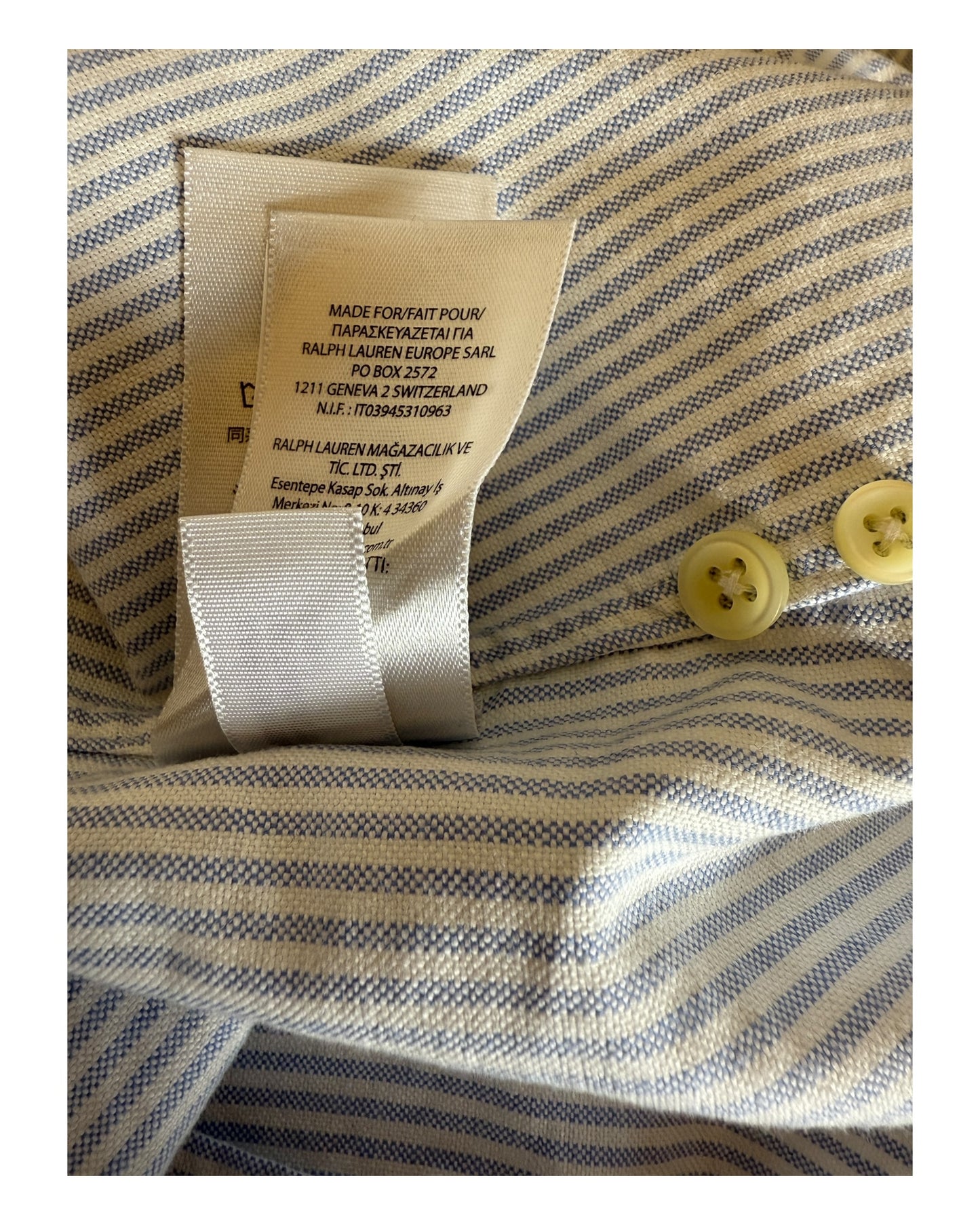Polo Ralph Lauren Oxford Bluse hellblau weiß gestreift Größe S
