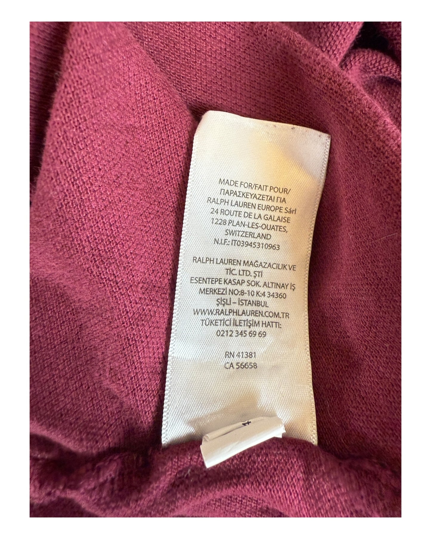 Polo Ralph Lauren Poloshirt bordeauxrot Größe L