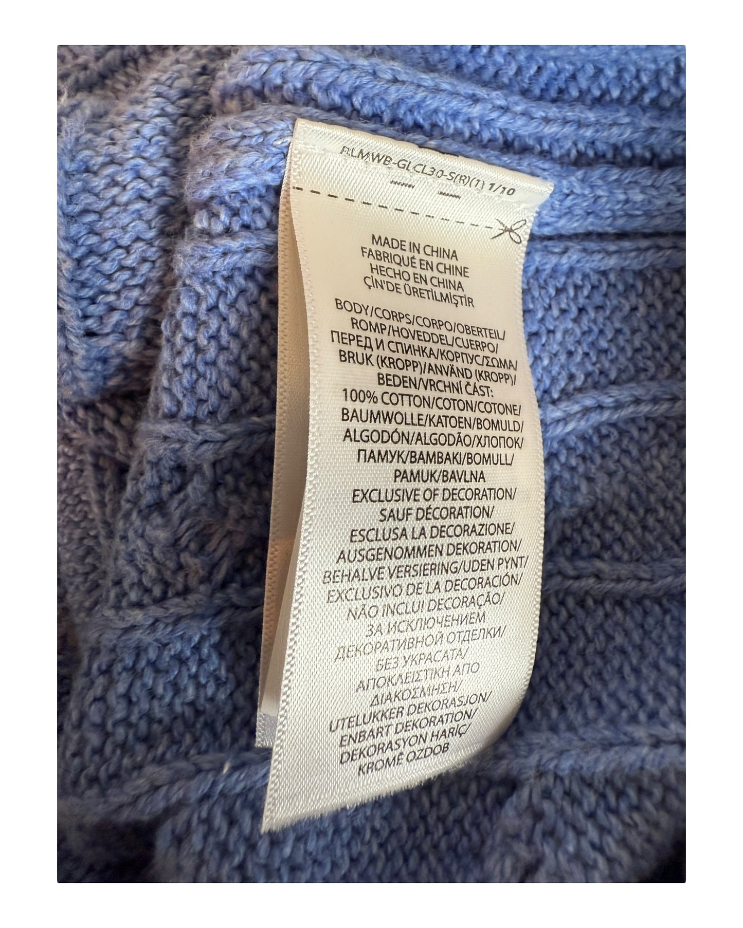 Polo Ralph Lauren Zopfmuster Pullover blau Größe L