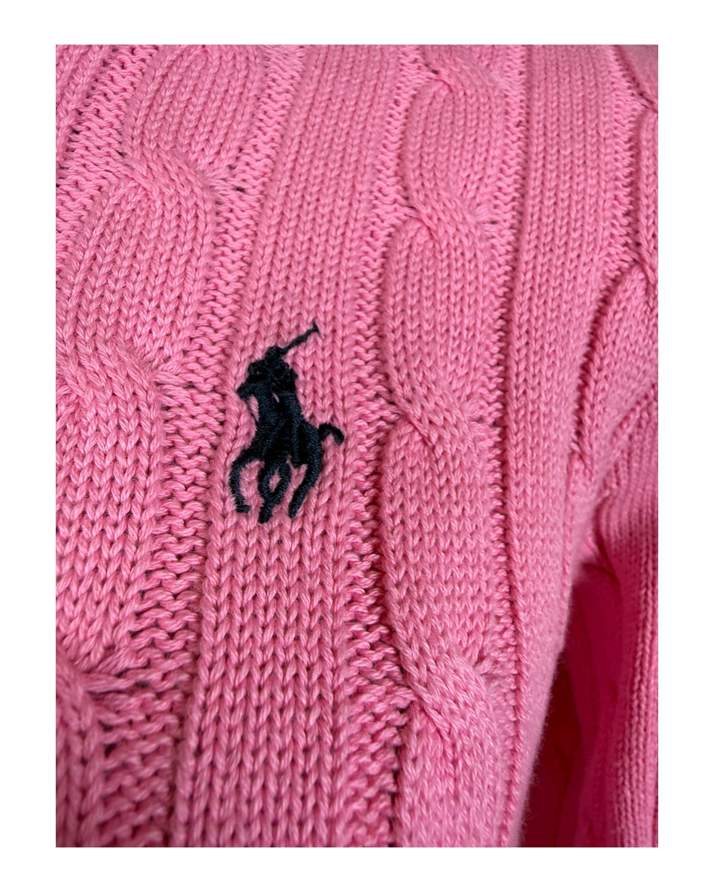 Polo Ralph Lauren Zopfmuster Pullover rosa Größe S