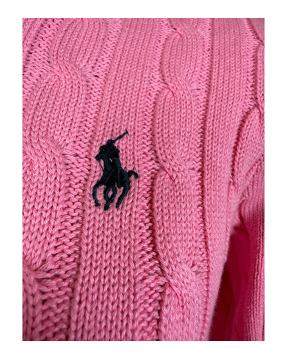 Polo Ralph Lauren Zopfmuster Pullover rosa Größe S