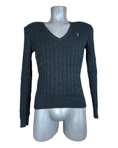 Polo Ralph Lauren Zopfmuster Pullover schwarz Größe S