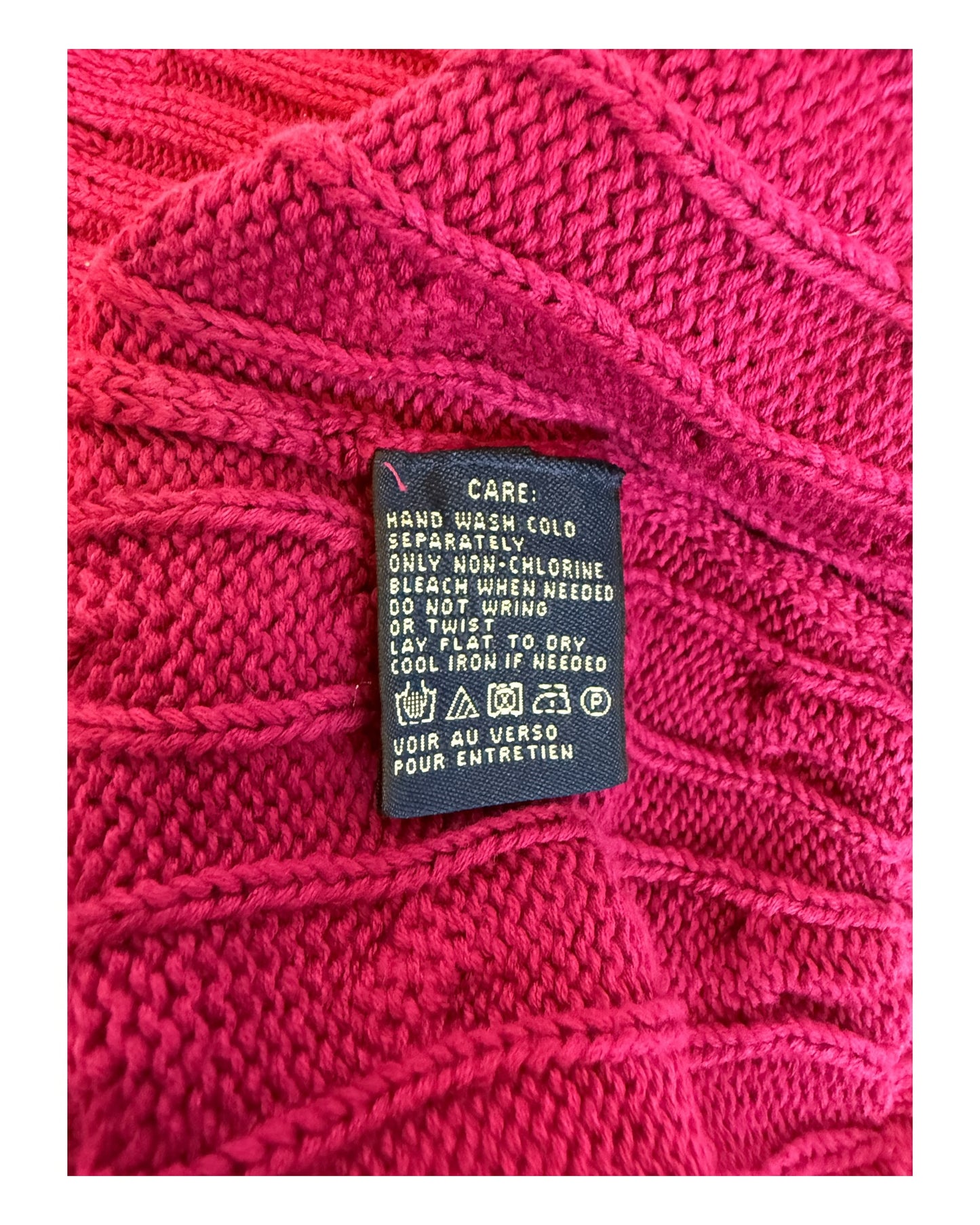 Polo Ralph Lauren cable knit sweater pink size S