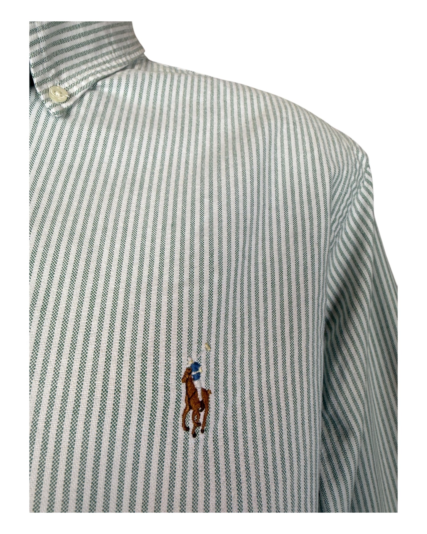 Polo Ralph Lauren Oxfordhemd grün weiß gestreift Größe M