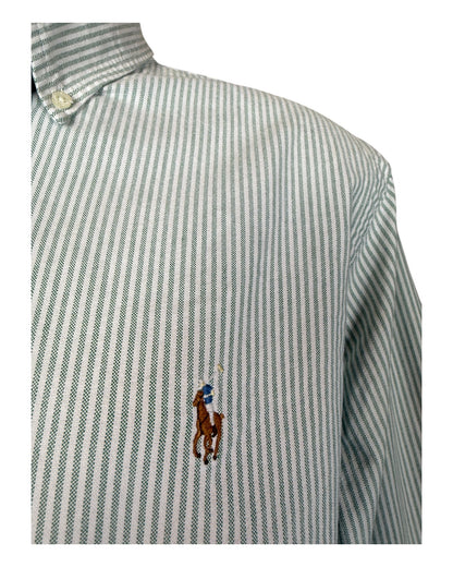 Polo Ralph Lauren Oxfordhemd grün weiß gestreift Größe M