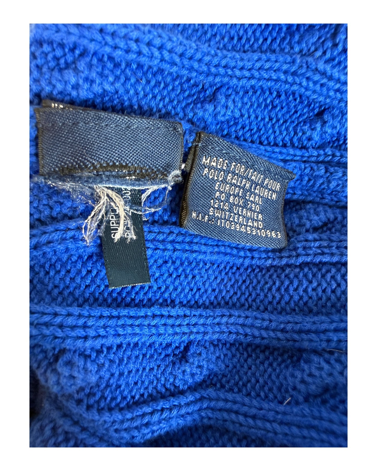 Polo Ralph Lauren Zopfmuster Strickjacke blau Größe S