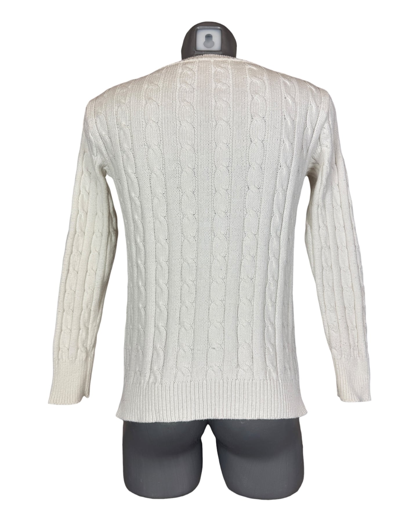 Polo Ralph Lauren Zopfmuster Pullover weiß Größe M