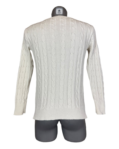 Polo Ralph Lauren Zopfmuster Pullover weiß Größe M