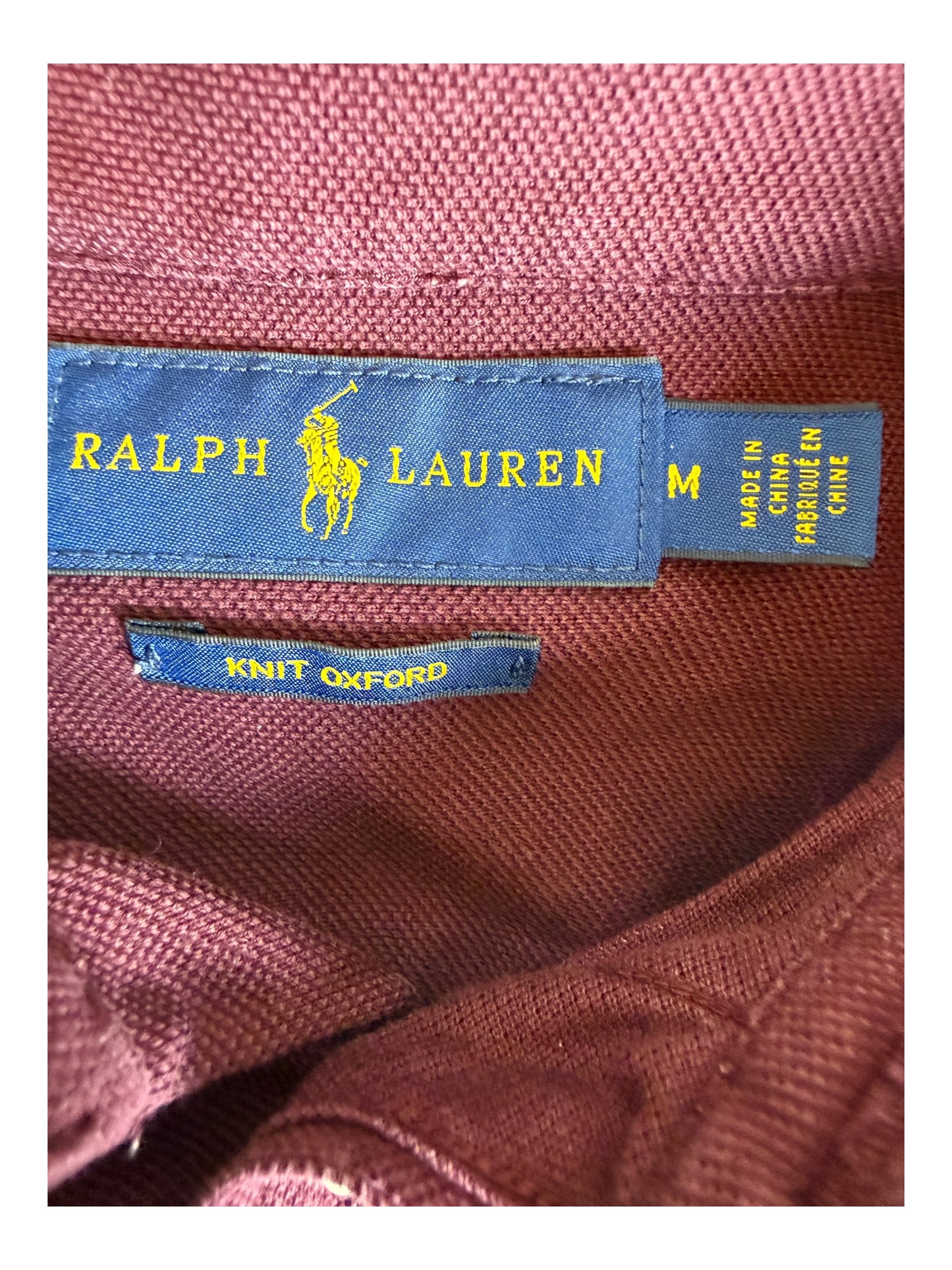 Polo Ralph Lauren Knit Oxford Bluse bordeauxrot Größe M