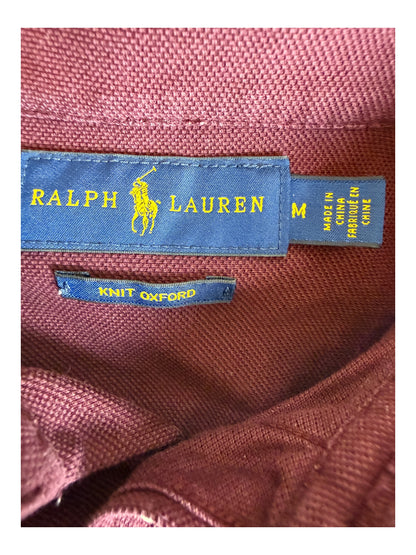Polo Ralph Lauren Knit Oxford Bluse bordeauxrot Größe M