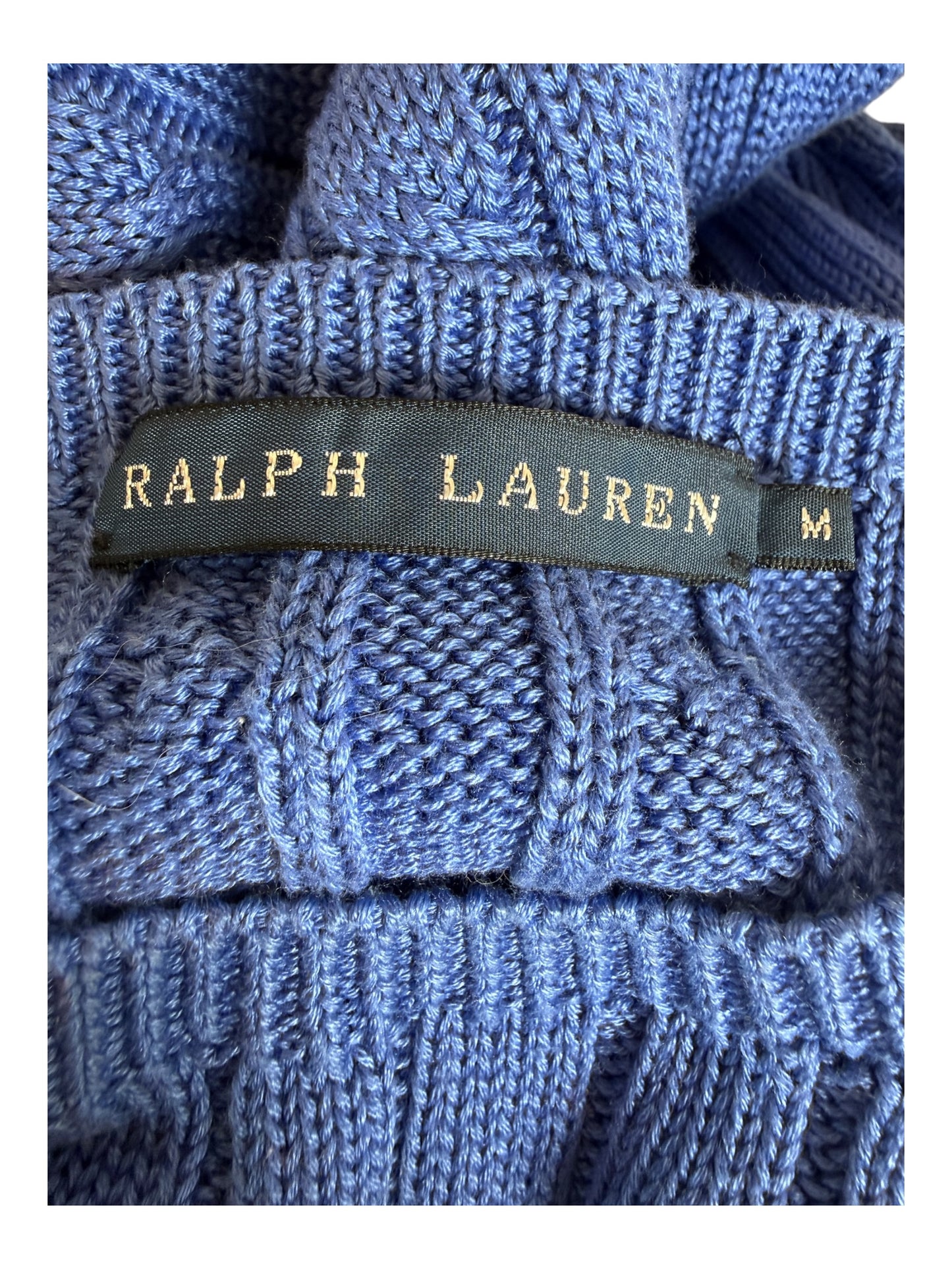 Polo Ralph Lauren Zopfmuster Pullover blau Größe M