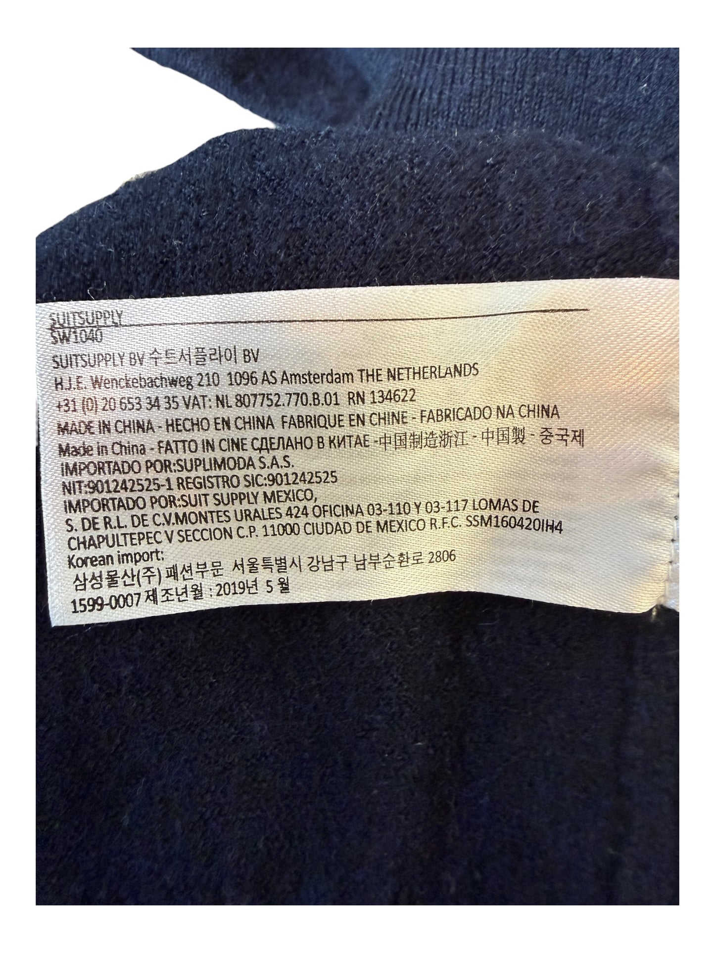 Suit Supply Rollkragenpullover Merinowolle marineblau Größe M