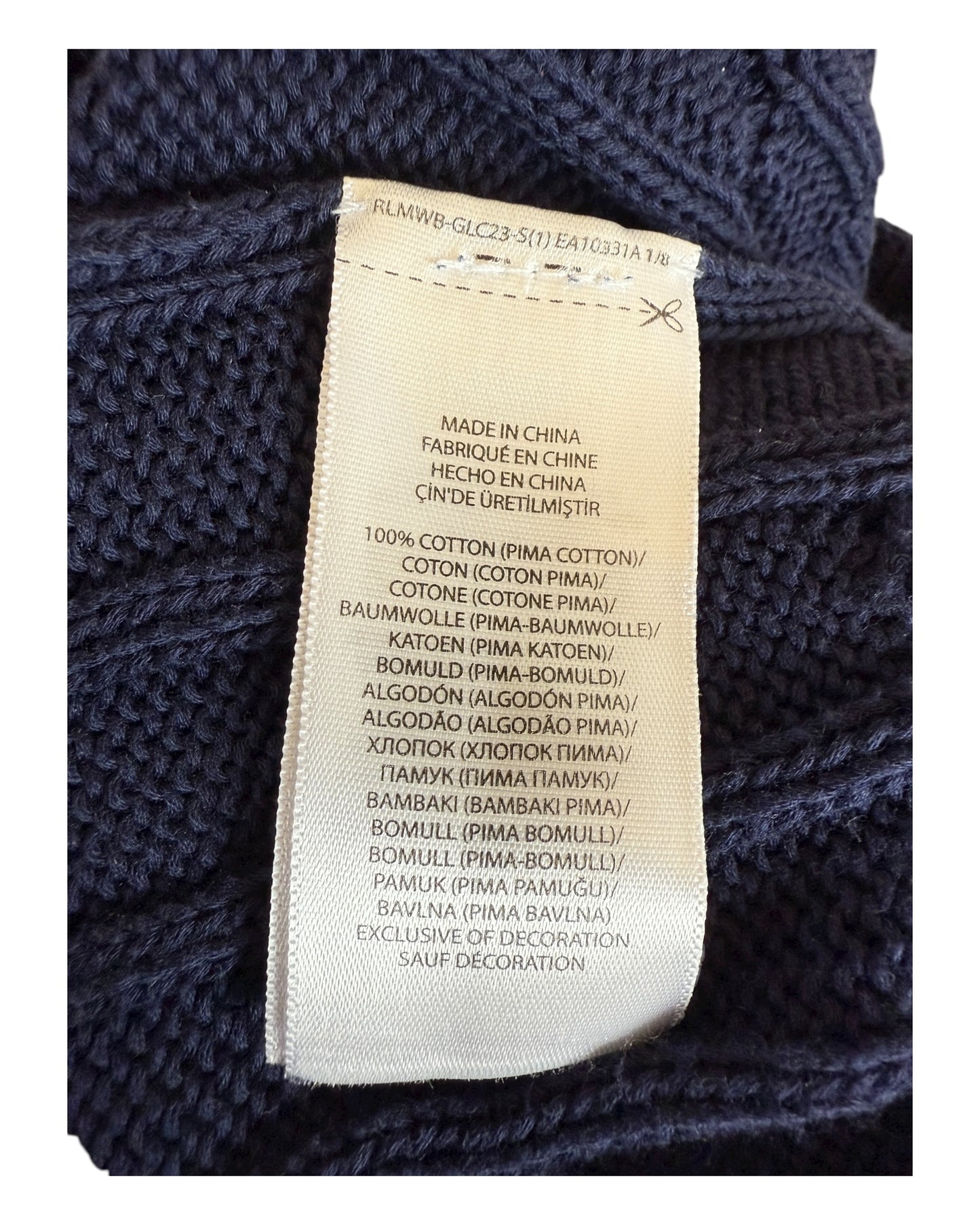 Polo Ralph Lauren Zopfmuster Pullover marineblau Größe S