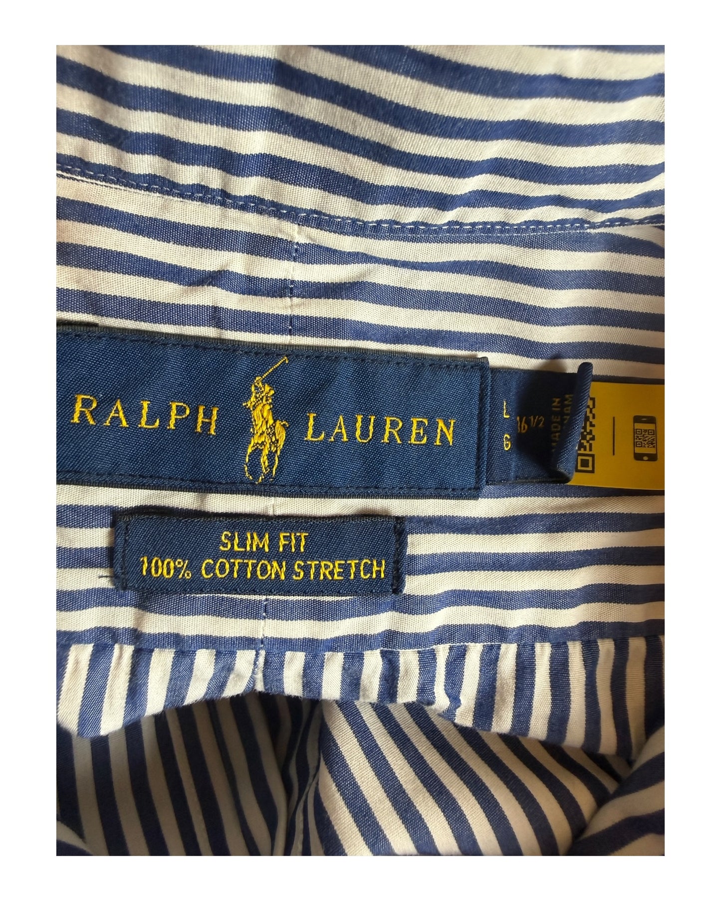 Polo Ralph Lauren Hemd blau weiß gestreift Größe L