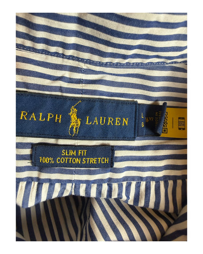 Polo Ralph Lauren Hemd blau weiß gestreift Größe L