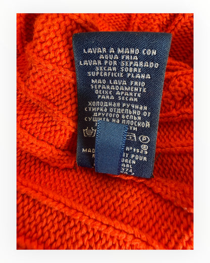 Polo Ralph Lauren Zopfmuster Pullover orange Größe S
