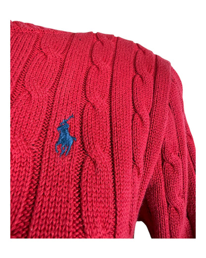 Polo Ralph Lauren Zopfmuster Pullover rot Größe M