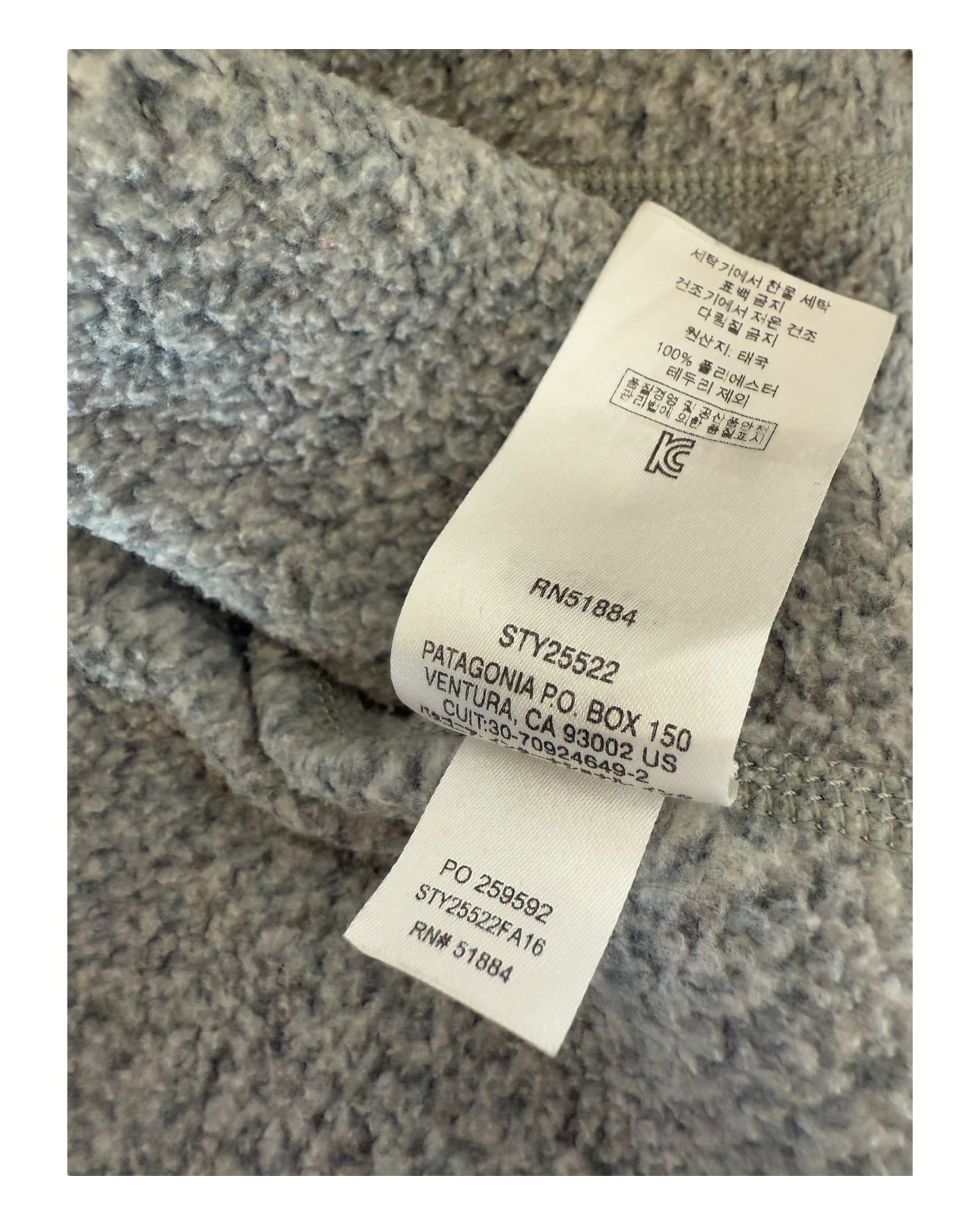 Patagonia Fleece Half Zip Pullover grau Größe XL