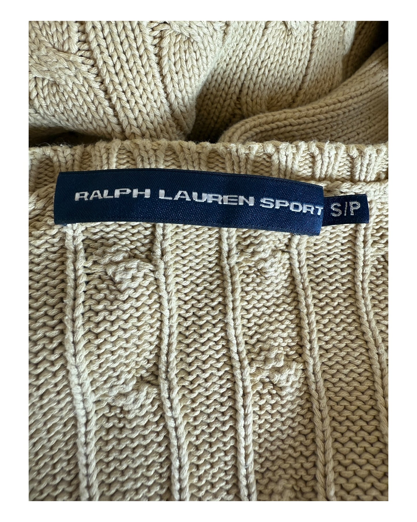 Polo Ralph Lauren Zopfmuster Pullover beige Größe S