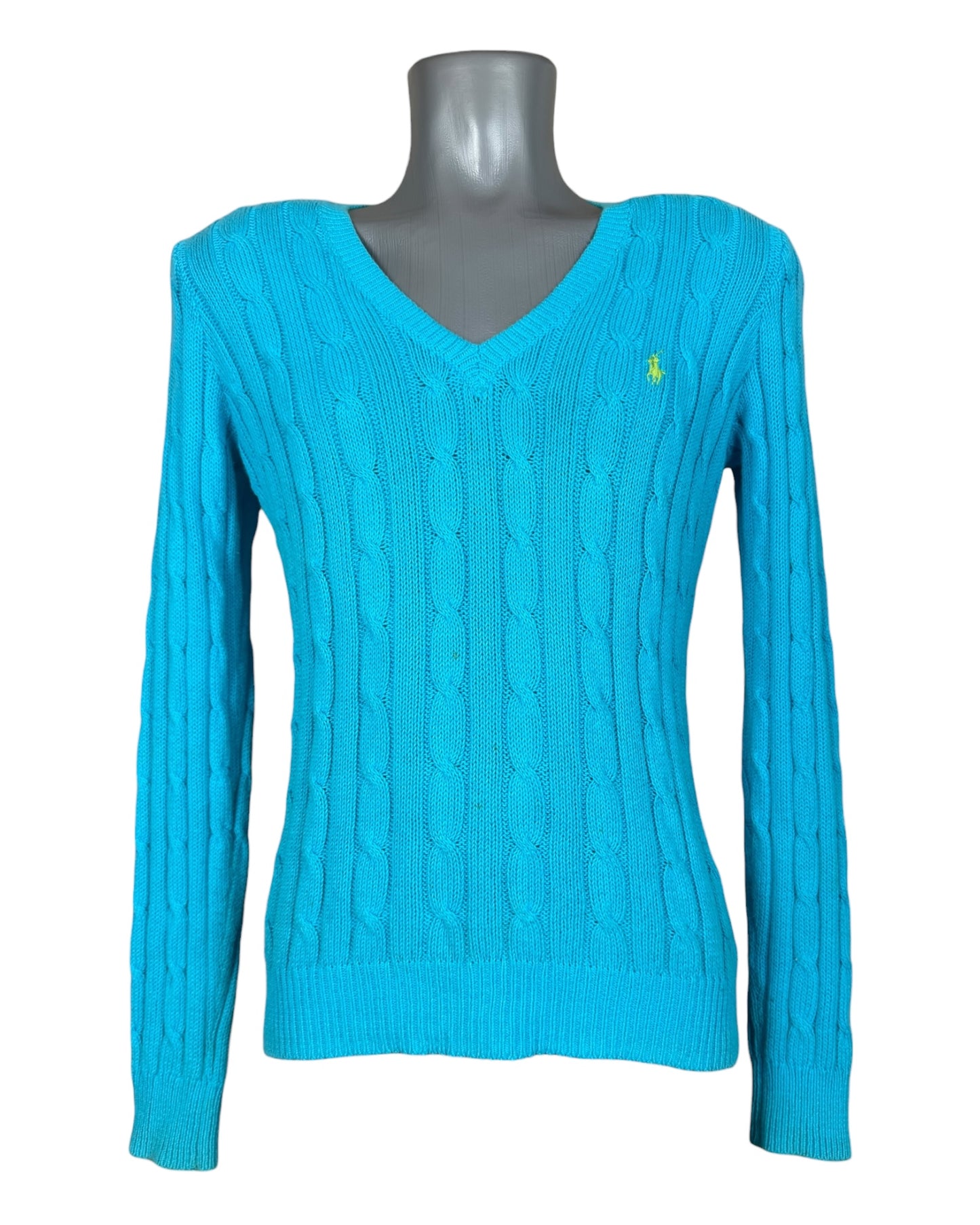 Polo Ralph Lauren Zopfmuster Pullover türkis Größe M