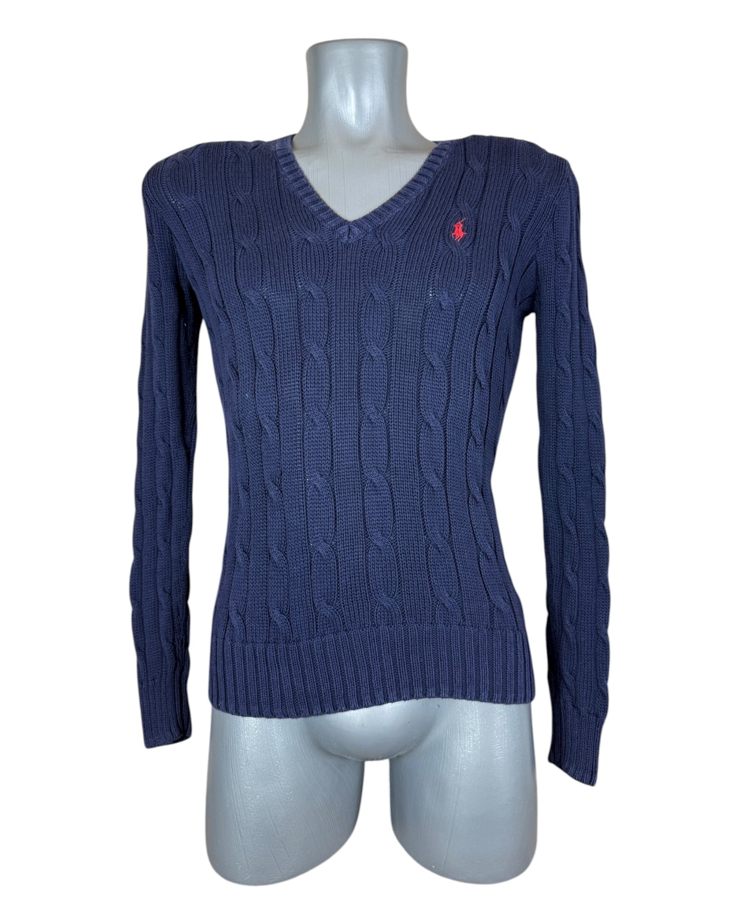 Polo Ralph Lauren Zopfmuster Pullover marineblau Größe S