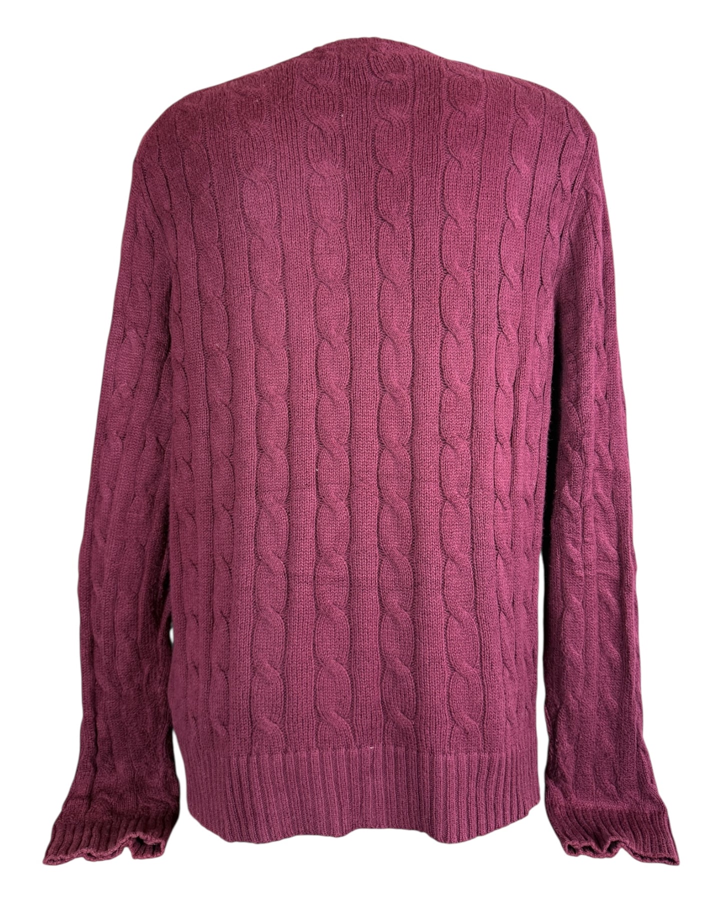 Polo Ralph Lauren Zopfmuster Pullover bordeauxrot Größe M