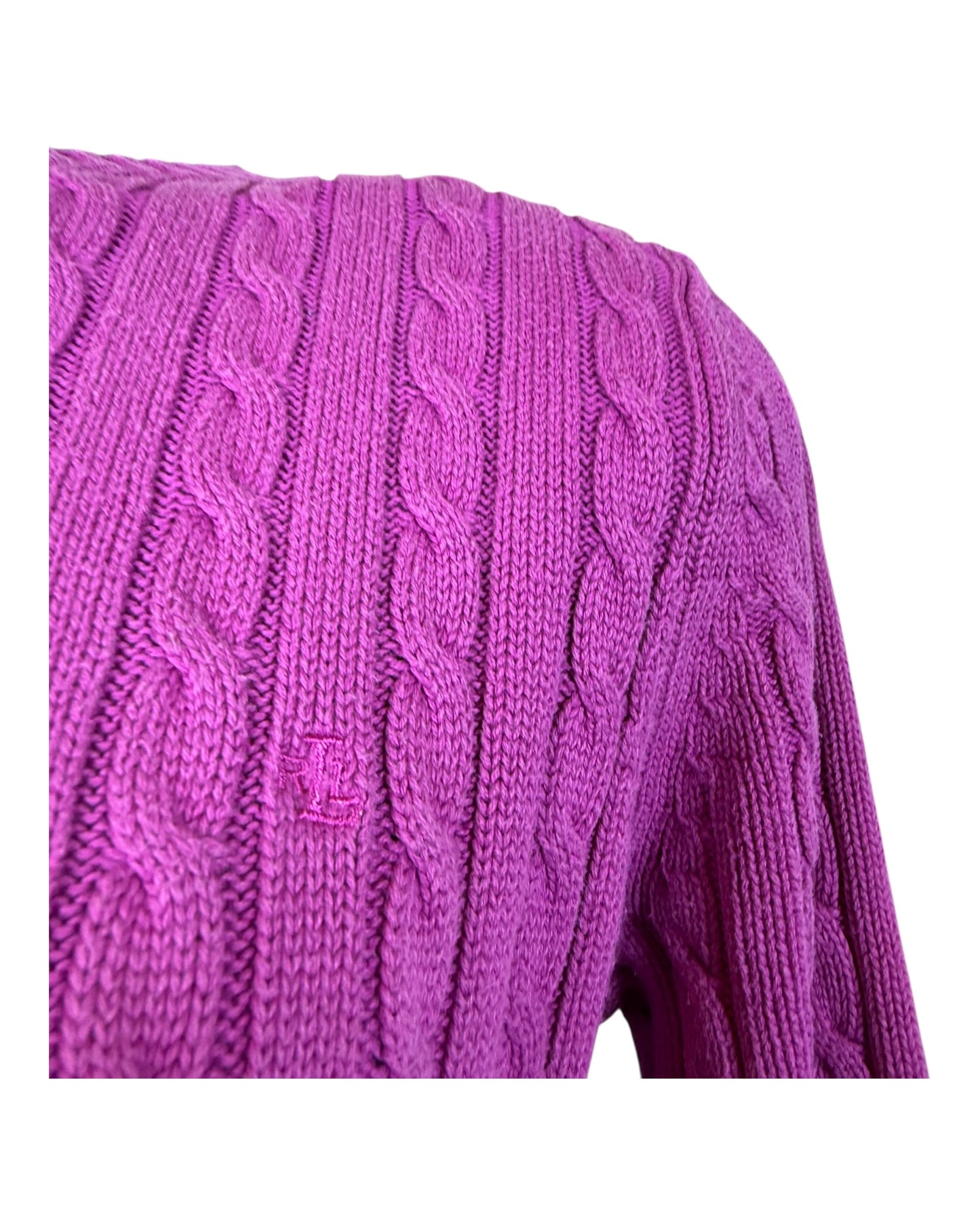 Polo Ralph Lauren Zopfmuster Pullover pink Größe M