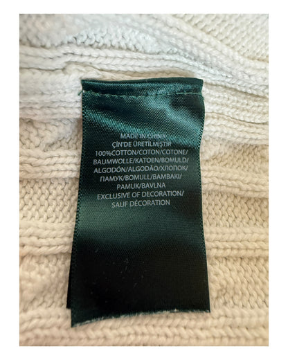Polo Ralph Lauren Zopfmuster Pullover weiß Größe S