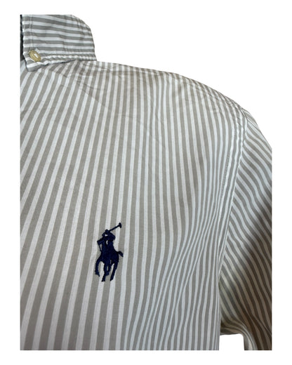 Polo Ralph Lauren Hemd grau weiß gestreift Größe M