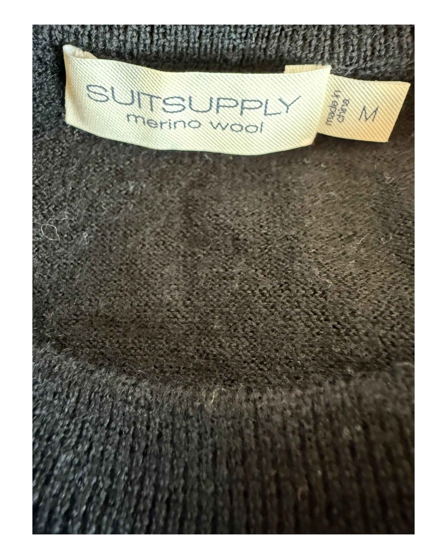 Suit Supply Pullover Merinowolle schwarz Größe M