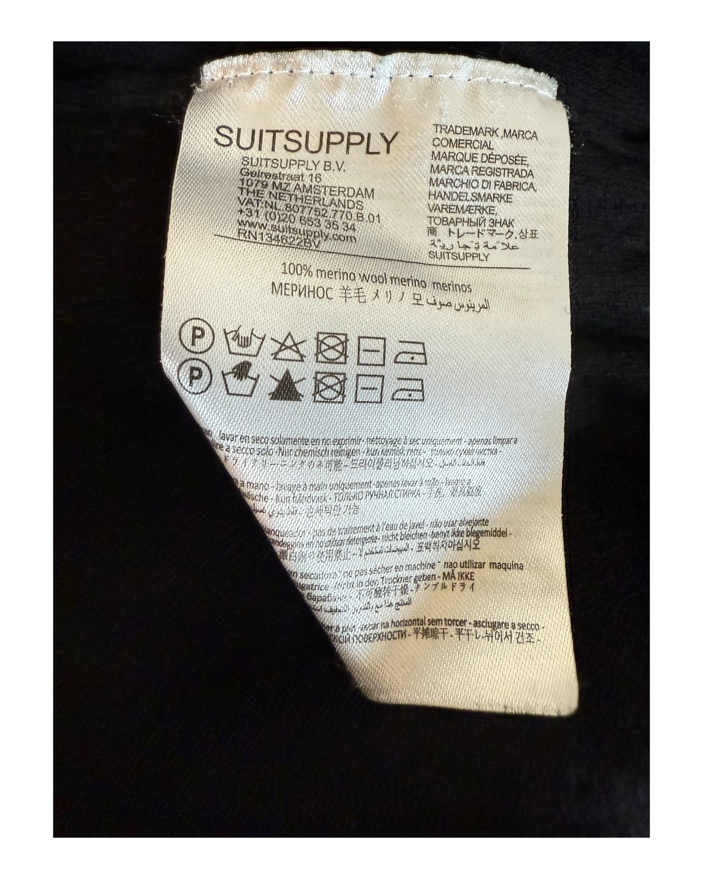 Suit Supply Pullover Merinowolle schwarz Größe M