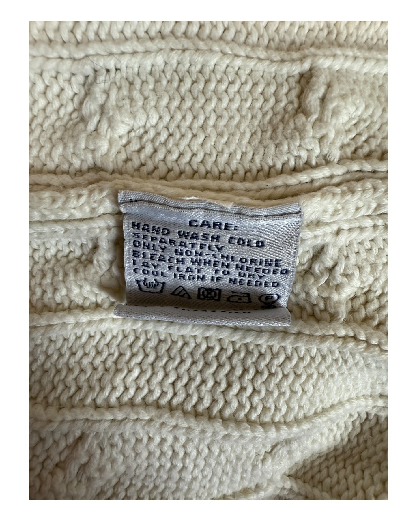 Polo Ralph Lauren Zopfmuster Pullover weiß Größe XL