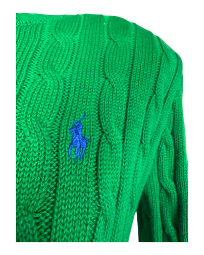 Polo Ralph Lauren Zopfmuster Pullover grün Größe S