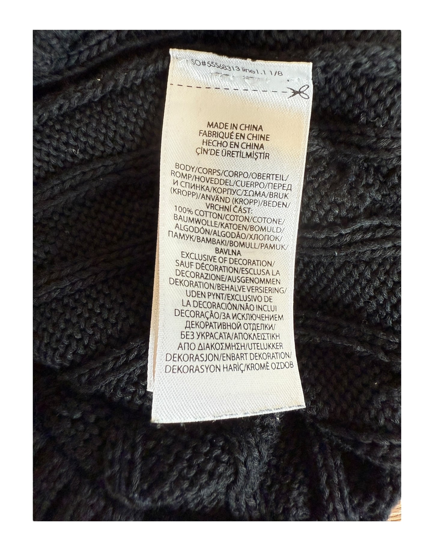 Polo Ralph Lauren Zopfmuster Pullover schwarz Größe S