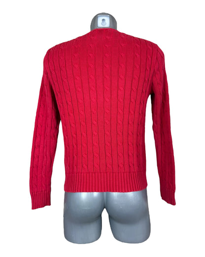 Polo Ralph Lauren Zopfmuster Pullover rot Größe M