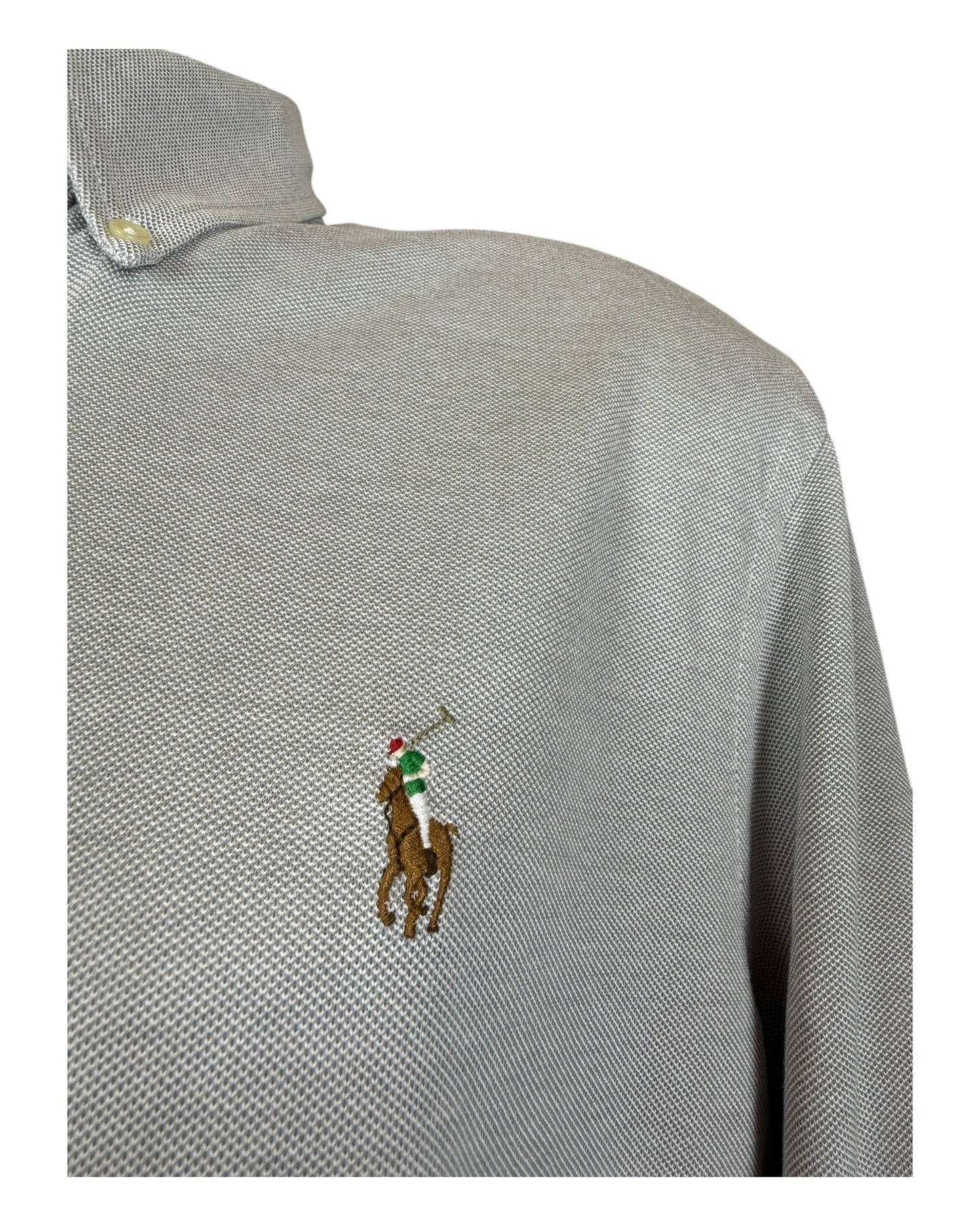 Polo Ralph Lauren Knit Oxfordhemd grau Größe L