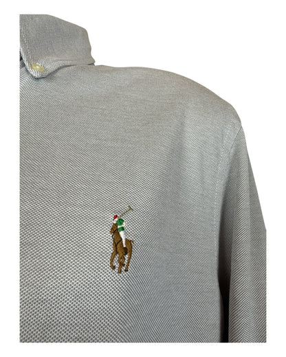 Polo Ralph Lauren Knit Oxfordhemd grau Größe L