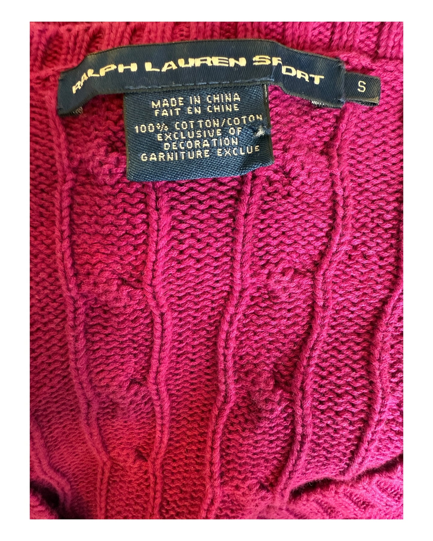 Polo Ralph Lauren Zopfmuster Pullover pink Größe S