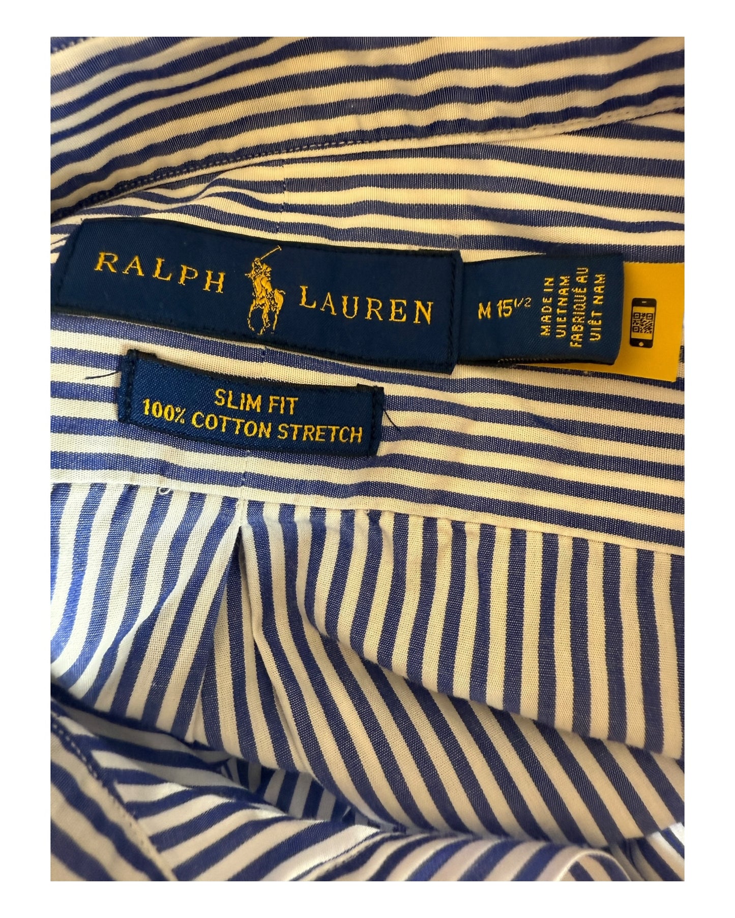 Polo Ralph Lauren Hemd blau weiß gestreift Größe M
