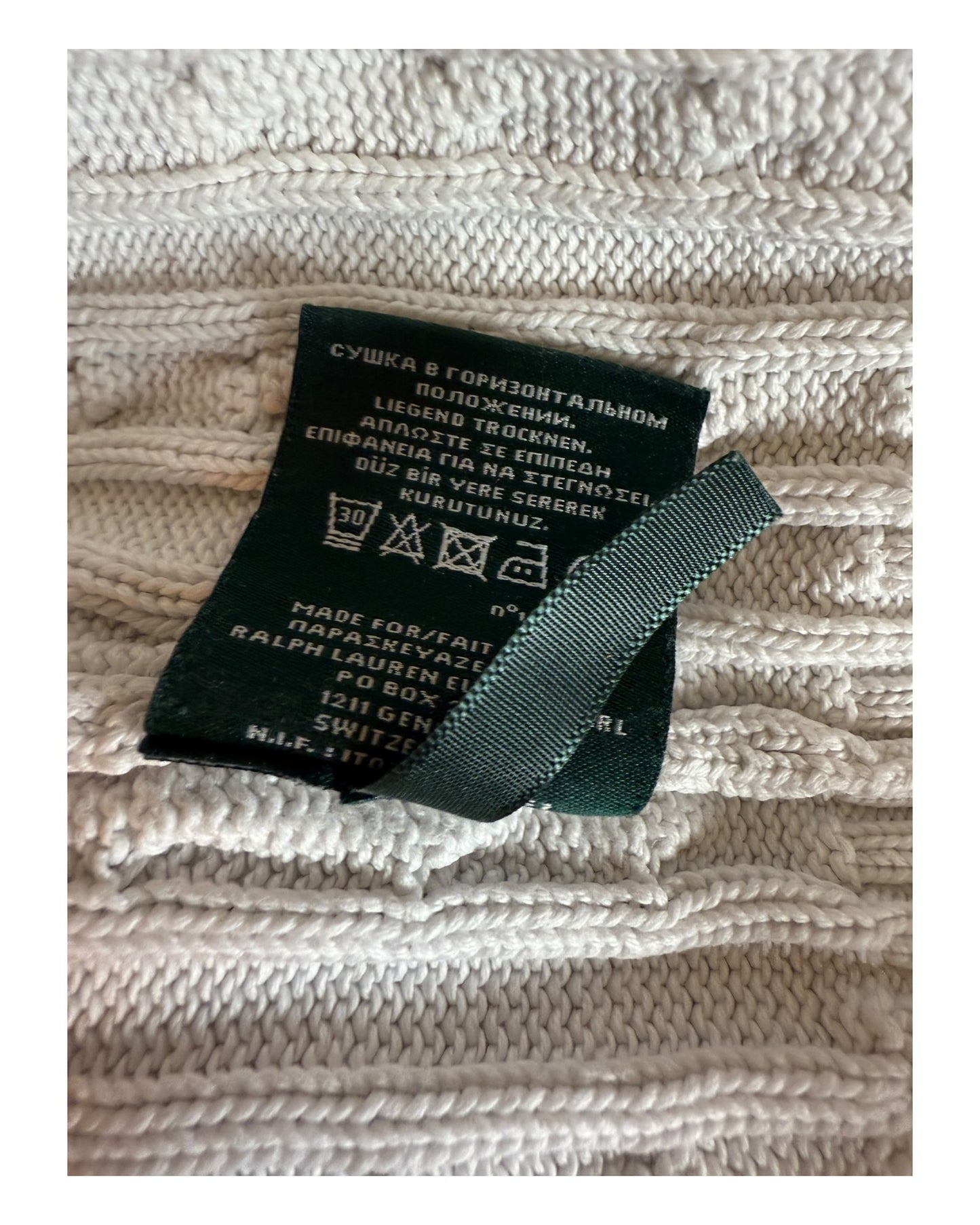Polo Ralph Lauren Zopfmuster Pullover weiß Größe M