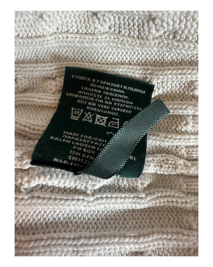 Polo Ralph Lauren Zopfmuster Pullover weiß Größe M