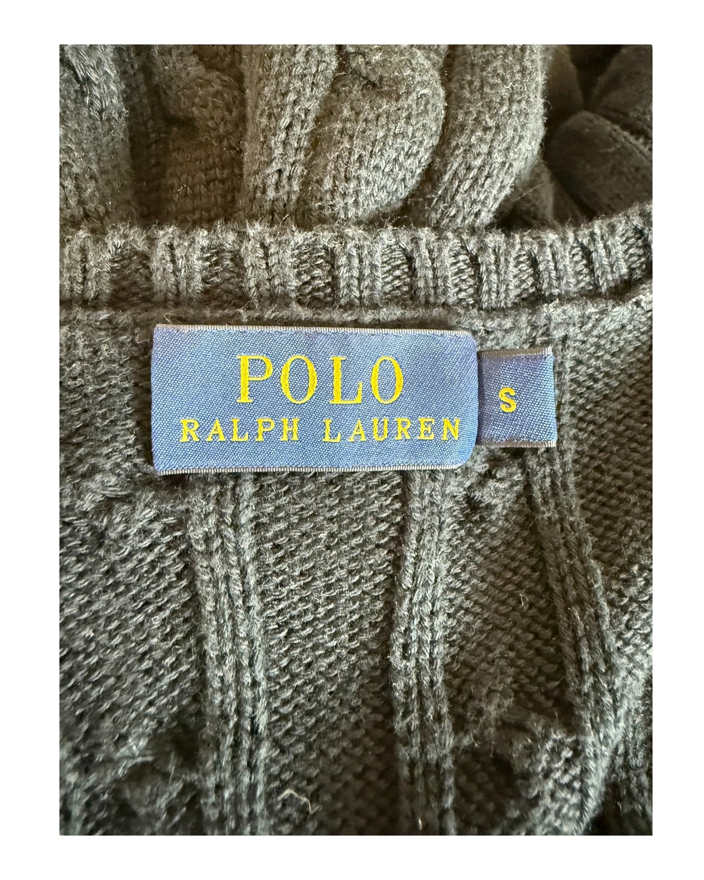Polo Ralph Lauren Zopfmuster Pullover schwarz Größe S