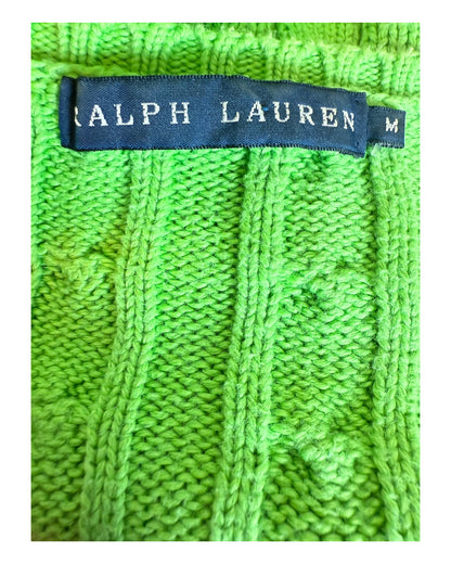Polo Ralph Lauren Zopfmuster Pullover grün Größe M