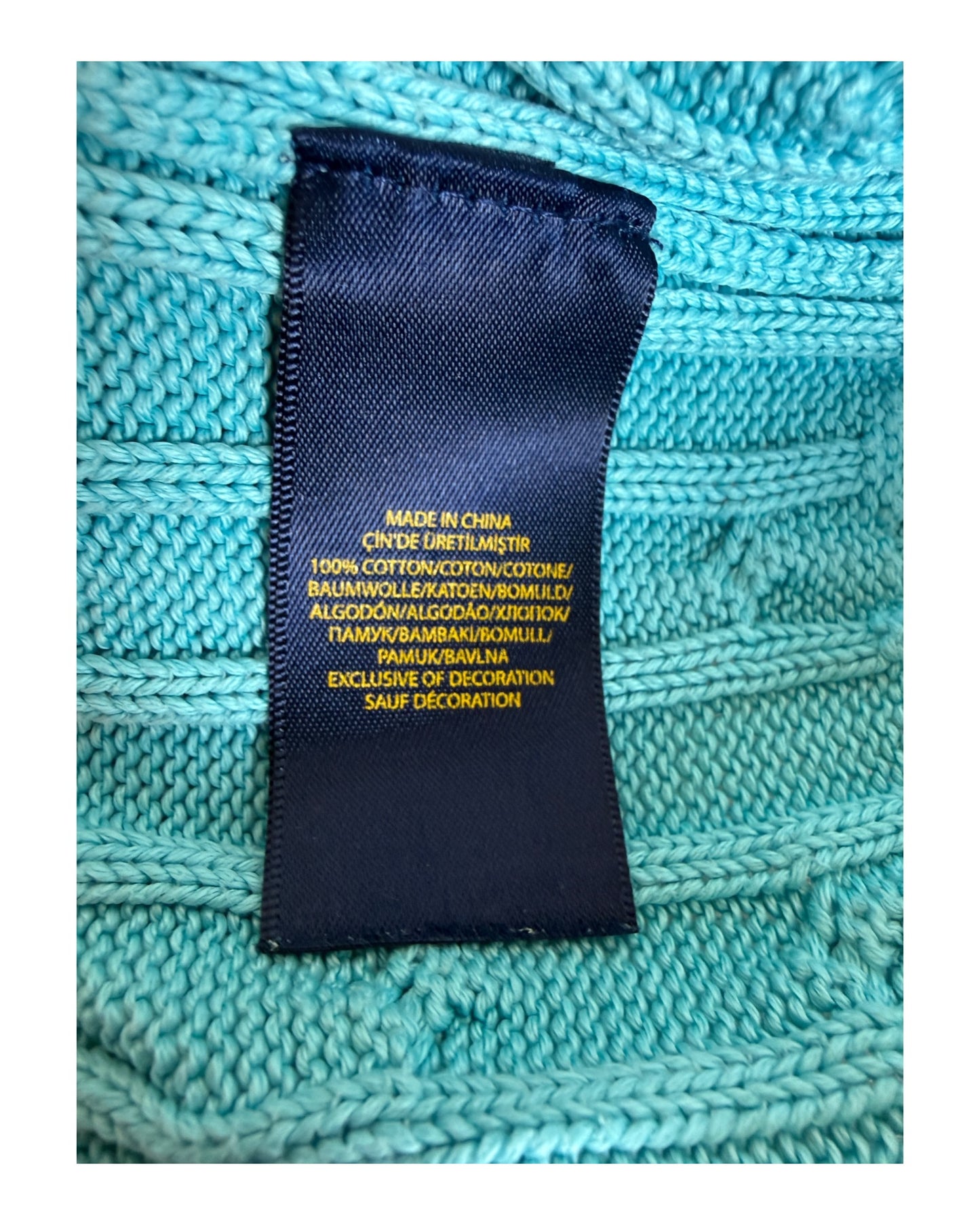 Polo Ralph Lauren Zopfmuster Pullover hellblau Größe M