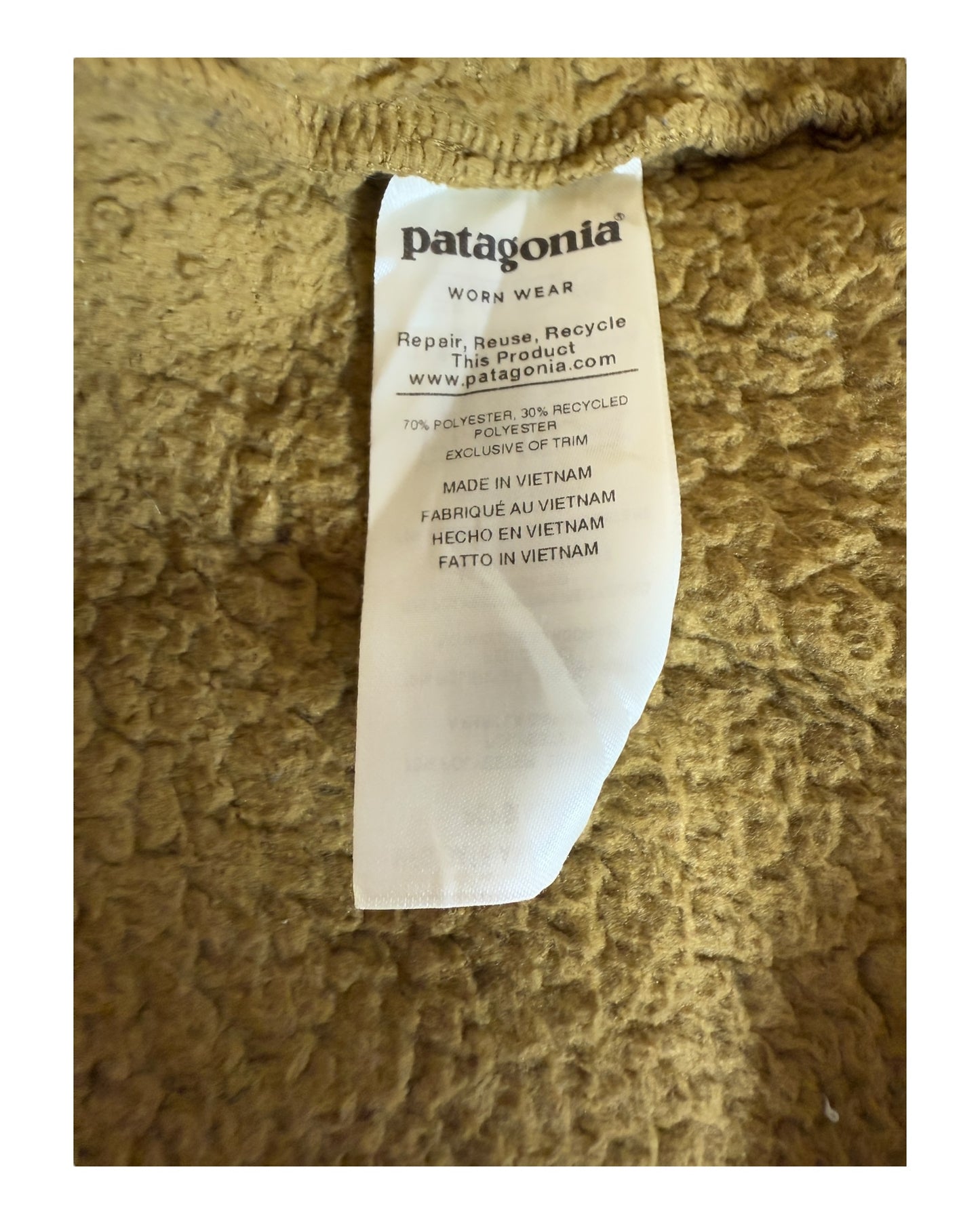 Patagonia Fleece Half Zip Pullover ocker Größe L