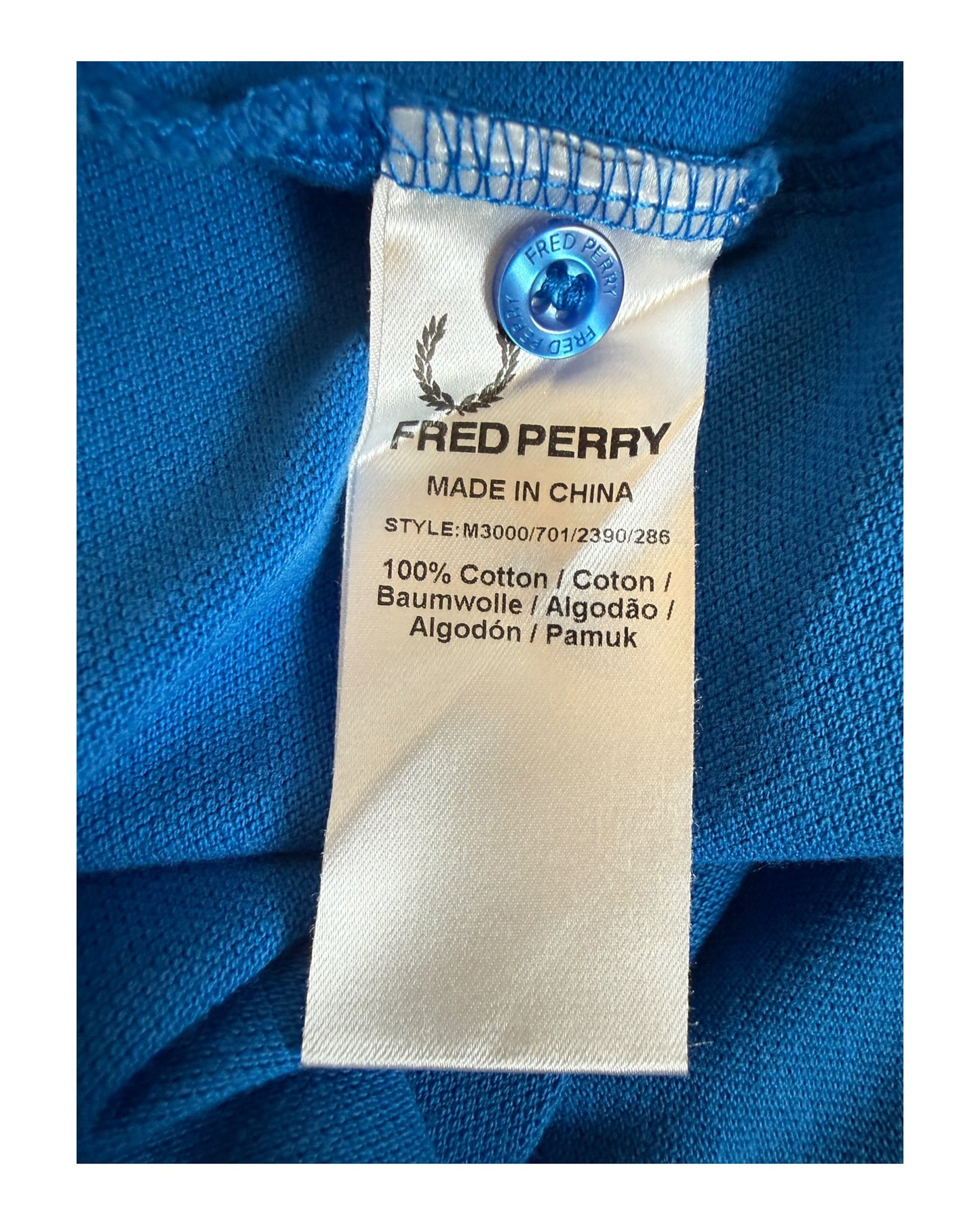 Fred Perry Poloshirt blau Größe M