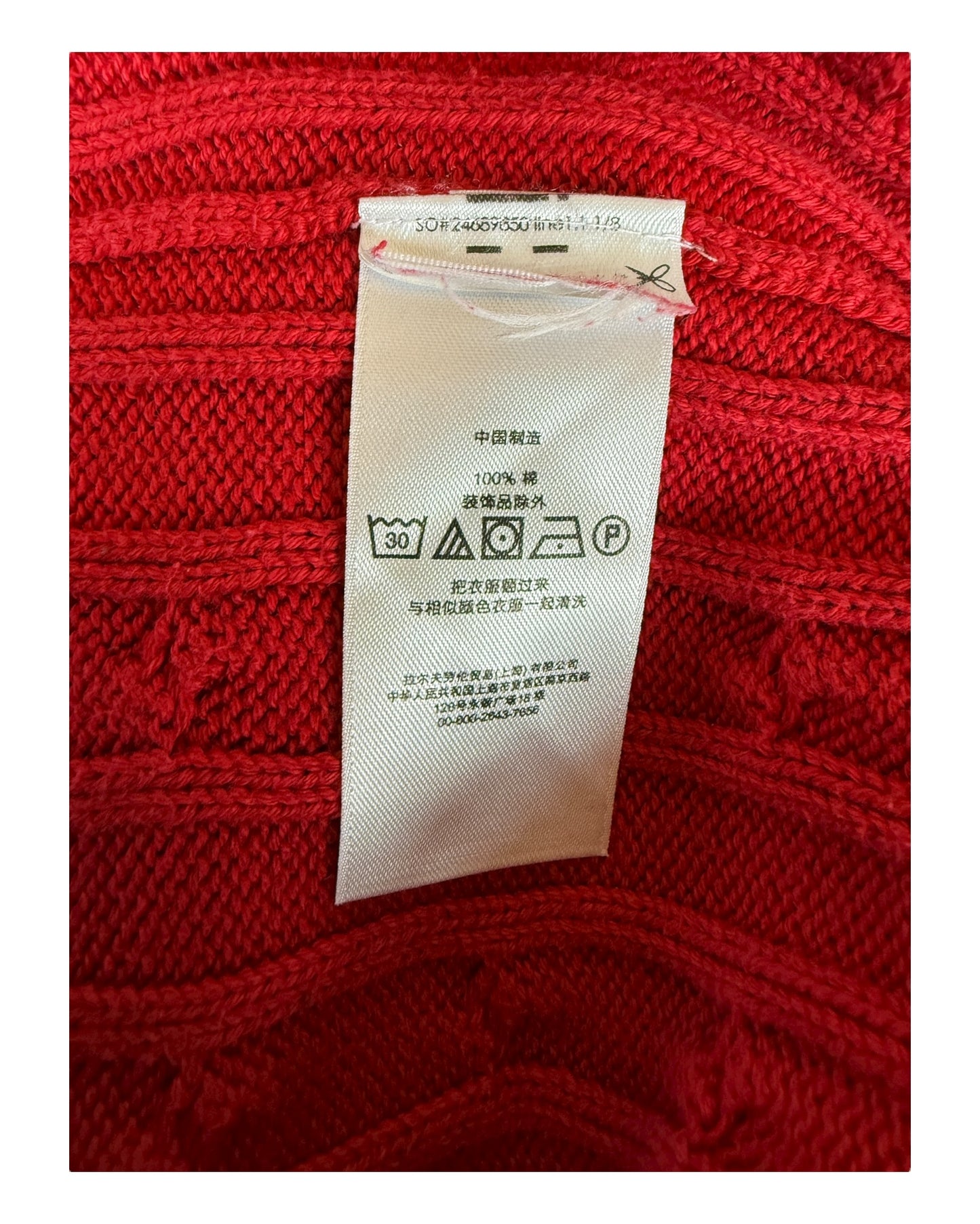 Polo Ralph Lauren Zopfmuster Pullover rot Größe M