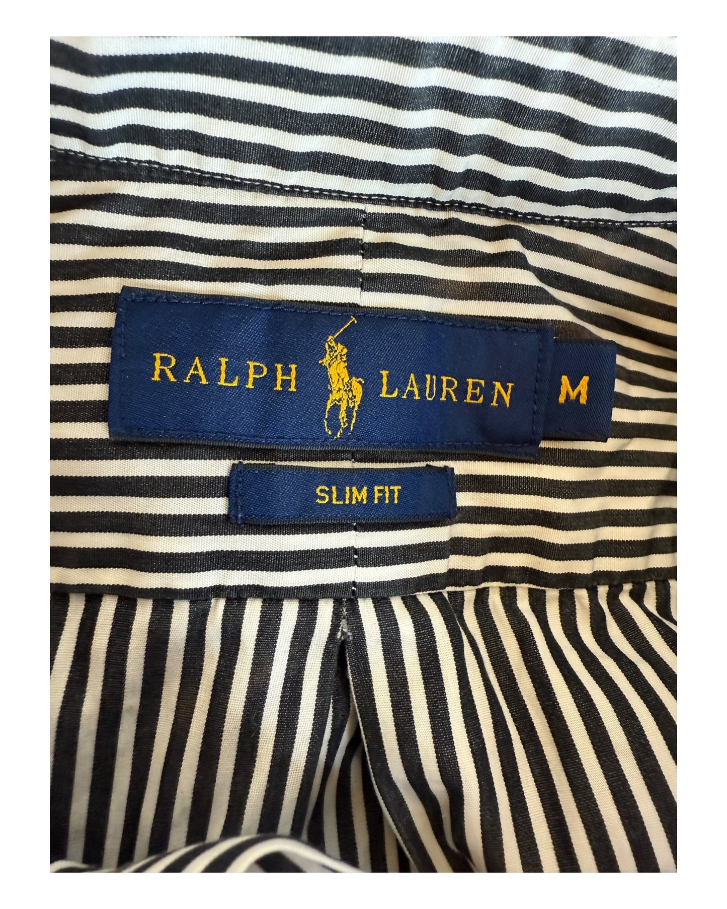 Polo Ralph Lauren Hemd schwarz weiß gestreift Größe M