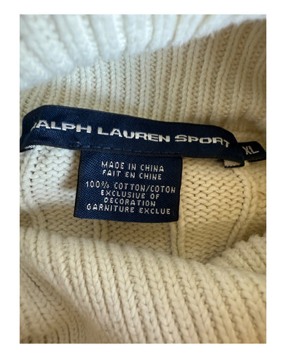 Polo Ralph Lauren Zopfmuster Pullover weiß Größe XL